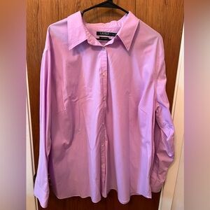 Plus Size Ralph Lauren Lavender Button Up